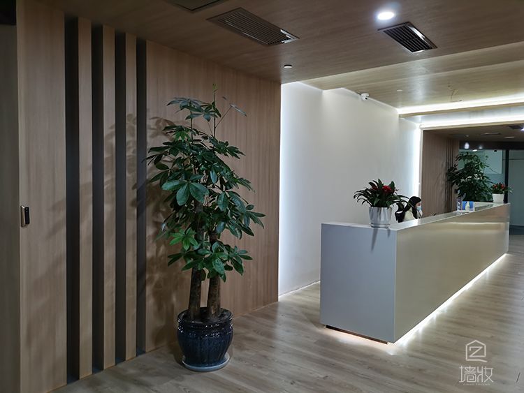 建筑公司办公室木纹膜装修案例展示-PVC装饰贴膜